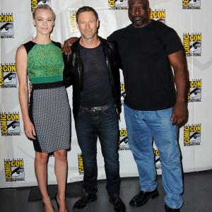Aaron Eckhart Kevin Grevioux and Yvonne Strahovski at event of As Frankensteinas 2014
