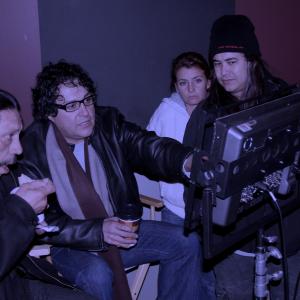 Danny trejo,Gil Medina on the set of Danny Trejo's Vengeance