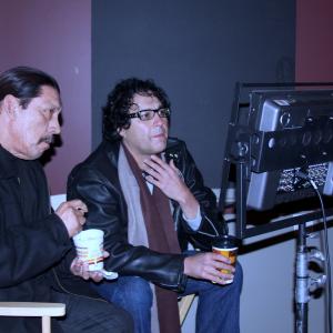 Danny Trejo,Gil Medina on the set of Vengeance