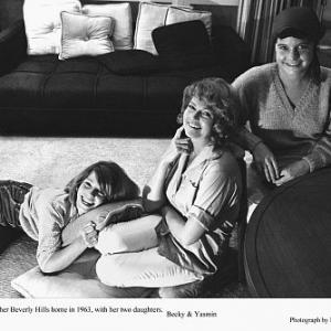 Rita Hayworth at home in Beverly Hills with her daughters Becky and Yasmin 1963