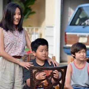 Still of Constance Wu, Forrest Wheeler and Hudson Yang in Fresh Off the Boat (2015)