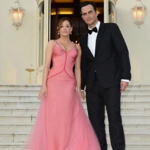 May 24 2012  Actors Rose McGowan and Cheyenne Jackson arrive at the Hotel Du Cap in Cap DAntibes to attend the 65th Annual Cannes Film Festival