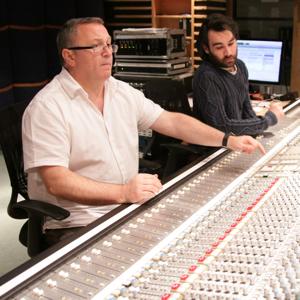 Producing a session at Metropolis Studios, London, England, with chief engineer Sam Wheat