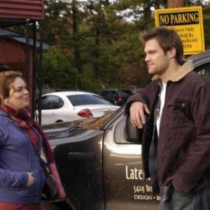 Still of Geoff Stults and Rebecca Field in October Road 2007