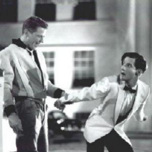 Jeffrey Weissman as George Mc Fly age 17 with Tom Wilson as Biff Tannen in Back to the Future part 2