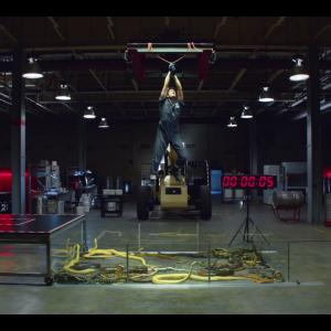 Jeremy Connors performing stunts for a Husky Tools commercial