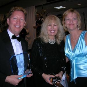 Dan Chinander and Deb Chinander after they won Best Feature Film in North Hollywood. With Loretta Swit