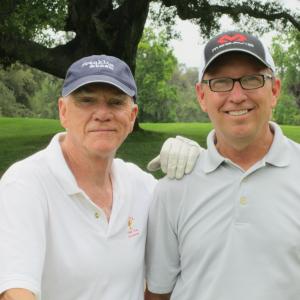 Dan and Malcolm McDowell at the Ojai Valley Inn & Spa Golf Course.