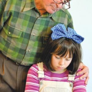 Robert J. Spencer as Grandpa Miller and Kamilah Lay as Junie B. Jones - promo photo