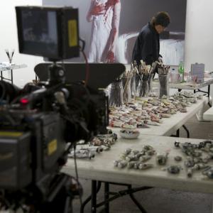 Filming Helnwein in LA studio for new documentary film, GOTTFRIED HELNWEIN AND THE DREAMING CHILD.