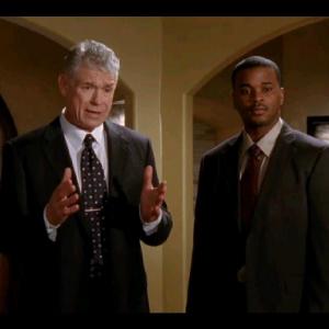Still of NFL Hall of Fame John Riggins and John Peebles. From the CW's hit show One Tree Hill