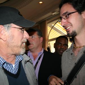 Jorge Valdés-Iga and Steven Spielberg, Cannes, 2008