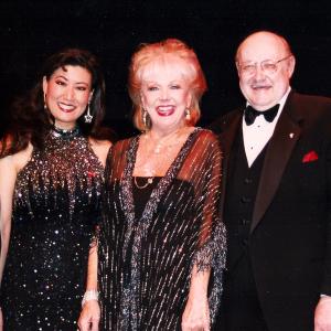 Lead singer Karen Lew performs with Big Band Legends Marilyn King and Dick Castle on 46city national tour Columbia Artists presents Big Band Salute with The Harry James Orchestra directed by trumpet virtuoso Fred Radke