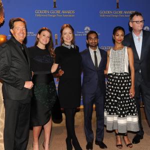 Barry Adelman Zoe Saldana Olivia Wilde Theo Kingma Sosie Bacon and Aziz Ansari at event of 71st Golden Globe Awards 2014