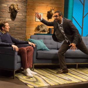 Still of Scott Aukerman and Aziz Ansari in Comedy Bang! Bang! 2012