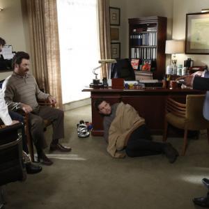 Still of Nick Offerman and Aziz Ansari in Parks and Recreation (2009)