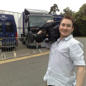Luke Howard filming at the BBC