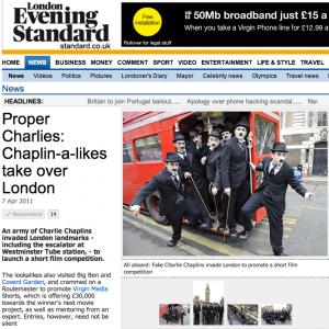 Chaplin-a-likes take over London.