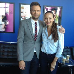 Joel Mchale and Elena Caruso on set of Soup