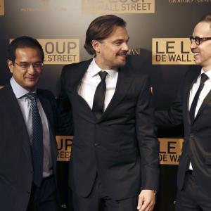 Joey McFarland at the Paris premiere of The Wolf of Wall Street with Riza Aziz and Leonardo DiCaprio