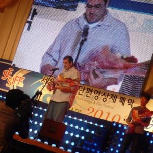 JB winning the Special Festival Award for The Job at SESIFF in Seoul South Korea