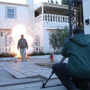 Director Sean Cain films the big explosion in Naked Beneath the Water