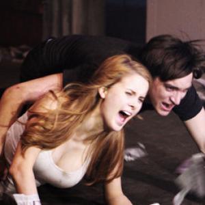 Leanne Lapp and Richard Harmon in Grave Encounters 2