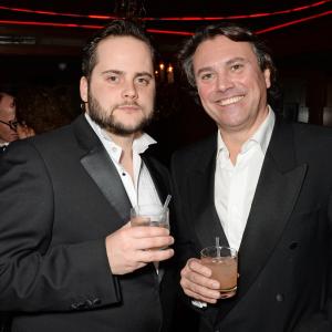Frazer Brown and Russ Malkin at The London Critics Circle Film Awards after party at Novikov on February 2 2014 in London England