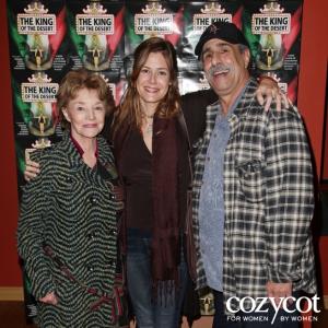 Actress Peggy McCay writer Stacey Martino and director Sal Romeo Opening night of The King of the Desert at Casa 0101 Theater Los Angeles California