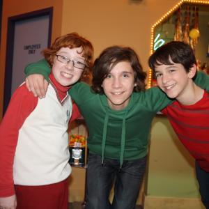Sean Mathieson with Zach Gordon (as Greg Heffley) and Grayson Russel (as Fregley) on set of Diary of a Wimpy Kid 2