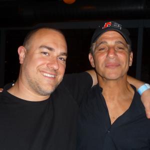 Producer Nick Briscoe and Actor Tony Danza at the cast screening party for the AE TV series TEACH