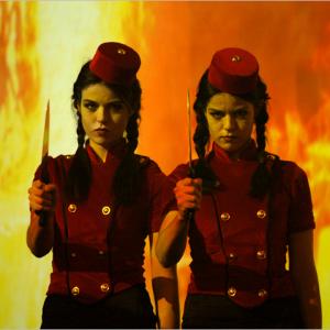 Still of Nikita Ramsey and Jade Ramsey in All About Evil 2010