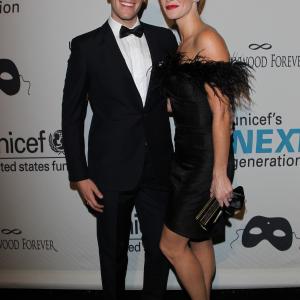 Television host Matthew Hoffman and actress Bridget Regan attend UNICEFs Next Generations 2nd Annual UNICEF Masquerade Ball at Hollywood Forever Cemetery