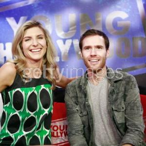 Viva Bianca and host Oliver Trevener at the Young Hollywood Studio