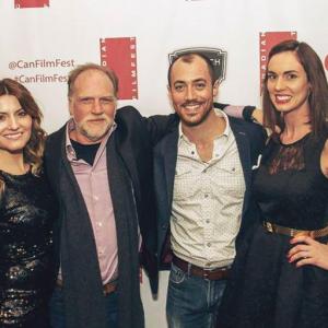 From Left Sandra DaCosta Brian Carleton Mike Donis and Jamie Elizabeth Sampson at the Canadian Film Fest for Late Night Double Feature