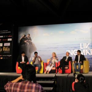 At the Media Briefing after a special screening of 'Liv and Ingmar' at IIFA 2012, Singapore - with Resul Pookutty, Liv Ullmann, Rune H. Trondsen and Amrit Pritam