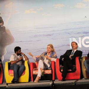 At the Media Briefing after a special screening of Liv and Ingmar at IIFA 2012 Singapore  with Resul Pookutty Liv Ullmann Rune H Trondsen and Amrit Pritam