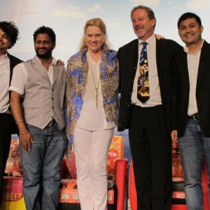 At the Media Briefing after a special screening of 'Liv and Ingmar' at IIFA 2012, Singapore : with Resul Pookutty, Liv Ullmann, Rune H. Trondsen and Amrit Pritam