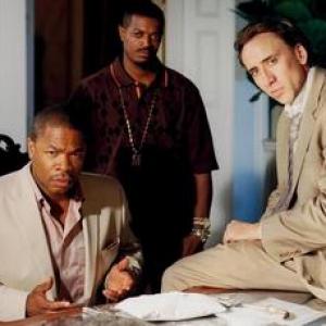 Alvin 'Xzibit' Joiner, Lucius Baston, and Nicolas Cage on the set of Bad Lieutenant: Port of Call New Orleans