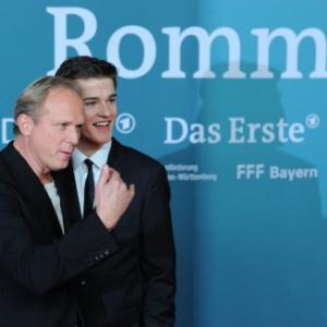 Ulrich Tukur and Patrick Mölleken attend the movie premiere of ROMMEL (2012)