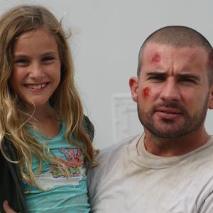 Carlisle with Dominic Purcell on Prison Break set