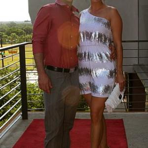 Marissa D'Onofrio and David Lago at the Austin premier of 