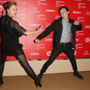 Keir Gilchrist and Maika Monroe at event of It Follows 2014