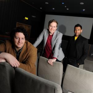 Christopher Presswell, Nigel Thomas and Haider Zafar, promoting the release of Candlestick.