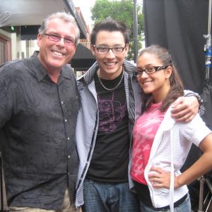 Mark Maine, K.T. Tatara and Brise Maine on the set of Hole in One.