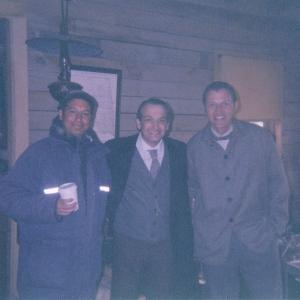 Jeremy Podeswa David Paymer Jason Hill from left to right on the set of Into the West