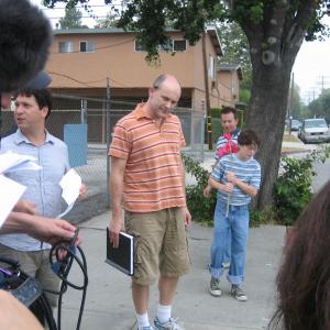 On set of Children's Hospital with Rob Corddry directing, Aug. 2008.