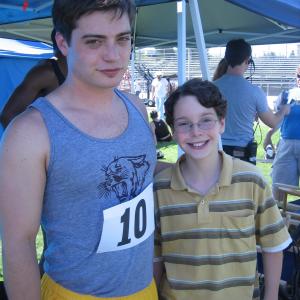 Andrew Lawrence and Jarrod on the set of 'Chasing A Dream' fka 'Miles From Nowhere', June 2008.