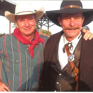 Dean Reading and actor Jeff Jamison portraying Wyatt Earp at the Cotton Gin in Maxwell Texas