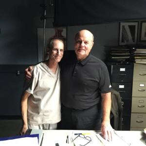 with Michael Ironside on set for the Untitled Horror Anthology